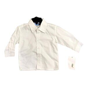 Goodlad Baby Boys White Long-Sleeve Button-Up Shirt 12 Months 100% Cotton NWT